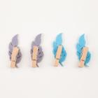 Набор декоративных прищепок «Перышко», 4 шт., фетр/дерево - Фото 4