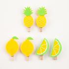 Набор декоративных прищепок «Фрукты» 6 шт., фетр/дерево - Фото 3