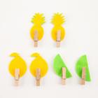 Набор декоративных прищепок «Фрукты» 6 шт., фетр/дерево - Фото 4