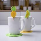 Набор декоративных прищепок «Фрукты» 6 шт., фетр/дерево - Фото 1