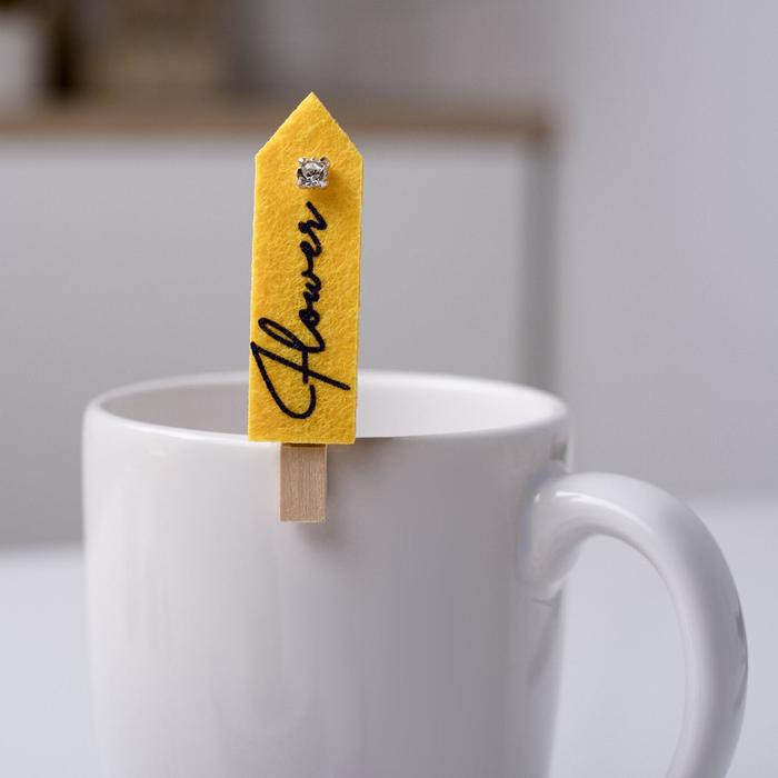 Набор декоративных прищепок Bloom, 4 шт., фетр/дерево - Фото 1