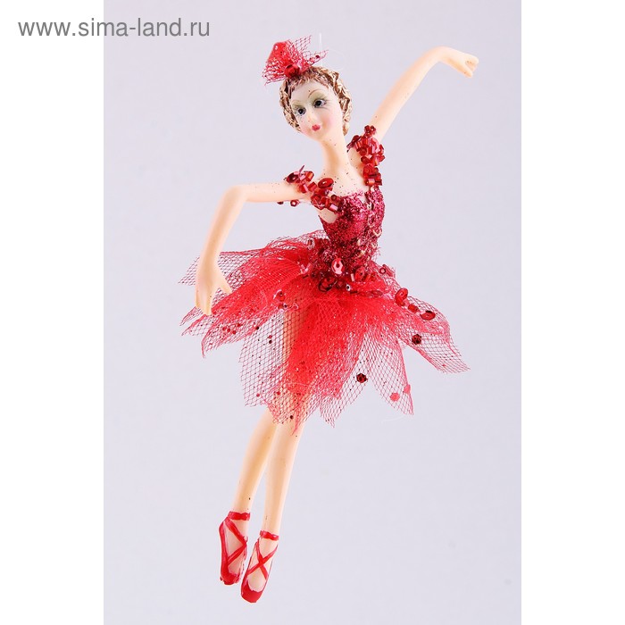 украшение новогоднее балерина 18*9*6 см ярко красная - Фото 1
