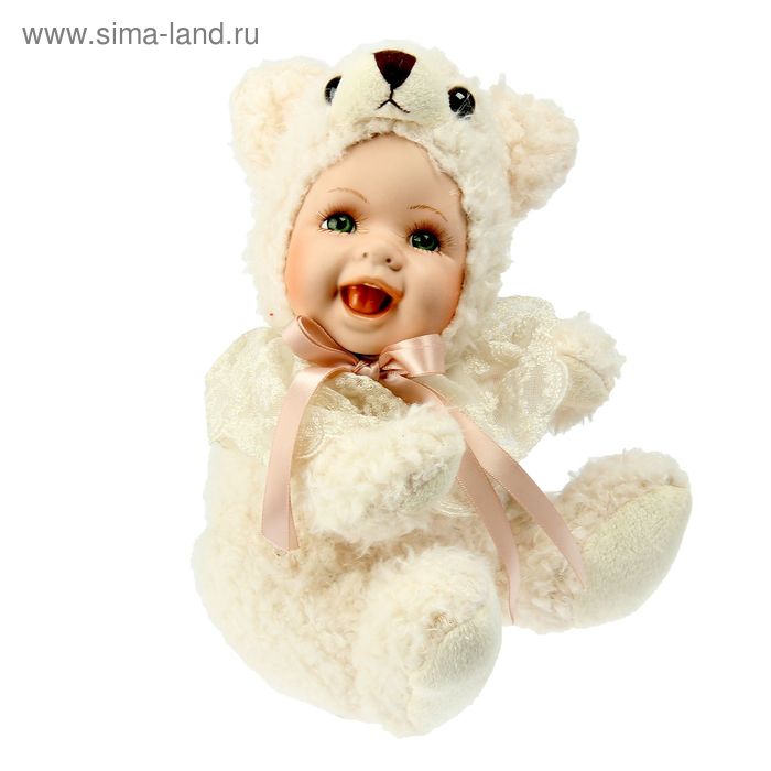 Кукла коллекционная керамика "Малыш в костюме лохматого медвежонка" 20х20х12 см - Фото 1