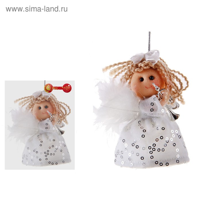 мягкая девочка в бантике 10см с трубой - Фото 1