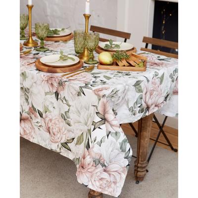 Скатерть "Этель" Пионы 149х220см, 100% хлопок, саржа 190 г/м2