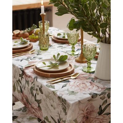Скатерть "Этель" Пионы 149х220см, 100% хлопок, саржа 190 г/м2