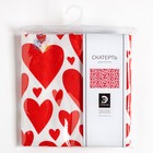 Скатерть "Этель" Red hearts 149х220см, 100% хлопок, саржа 190 г/м2 - фото 4317445