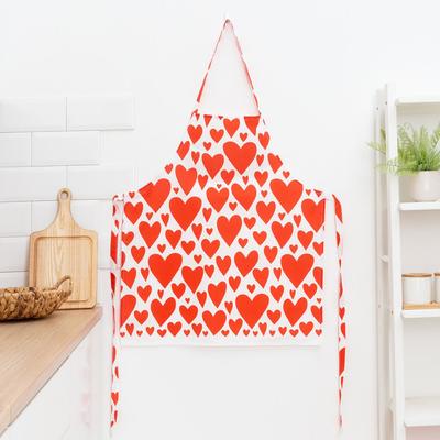 Фартук кухонный «Этель. 14 февраля» Red hearts 60×65 см, 100% хлопок, саржа 190 г/м²