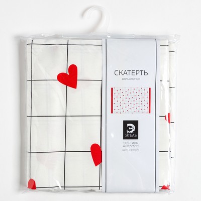 Скатерть «Этель» Love is 149×180 см, 100% хлопок, саржа 190 г/м²