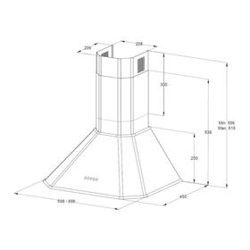 

Вытяжка Körting KHC 6839 X, каминная, 850 м3/ч, 3 скорости, 60 см, серебристая
