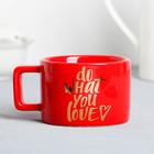 Чайная пара керамическая Do what you love, 170 мл, цвет красный - Фото 2