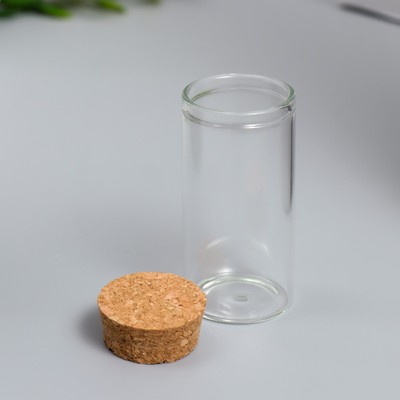 Стеклянная колба с пробкой для декора, 15 мл, 6×3×3 см
