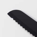 Нож кухонный с антиналипающим покрытием Доляна «Супер-блэк», лезвие 20 см, хлебный, цвет чёрный - фото 4317500