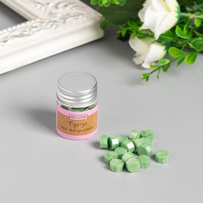 Сургуч в гранулах в баночке "Восьмигранник" зелёная мята 9 гр 4х3х3 см