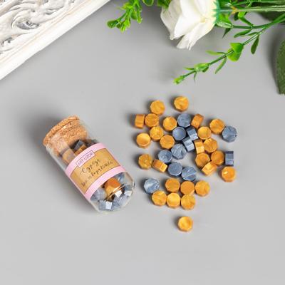 Сургуч в гранулах в баночке «Восьмигранник», золото и серебро, 15 г, 6×3×3 см