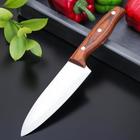 Нож кухонный Доляна «Оплот», 15,5 см, цельнометаллический, цвет коричневый - Фото 1