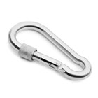 Карабин монтажный с фиксатором ТУНДРА krep, DIN5299D, 9×90 мм, оцинкованный, 1 шт. - Фото 1