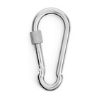 Карабин монтажный с фиксатором ТУНДРА krep, DIN5299D, 9×90 мм, оцинкованный, 1 шт. - Фото 2