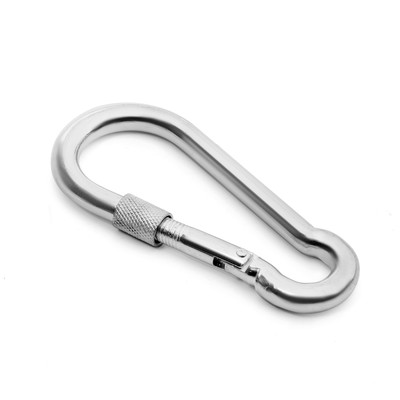 Карабин монтажный с фиксатором ТУНДРА krep, DIN5299D, 12×140 мм, оцинкованный, 1 шт.