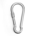 Карабин монтажный с фиксатором ТУНДРА krep, DIN5299D, 12×140 мм, оцинкованный, 1 шт. - Фото 2