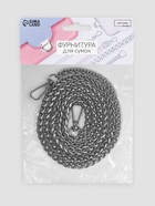 Цепочка для сумки, с карабинами, железная, 7×7 мм, 120±2 см, цвет серебряный - Фото 4