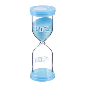 Песочные часы Happy time, на 20 минут, 4.4 х 12.6 см, голубые