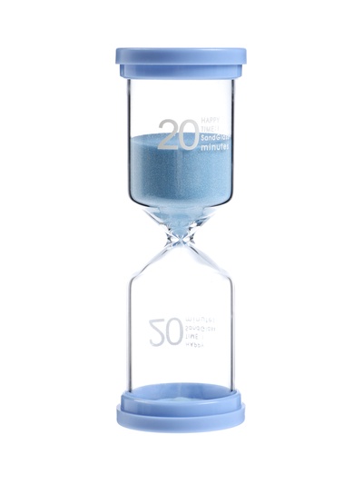 Часы песочные Happy time, на 20 минут, 4.4×12.6 см, голубые