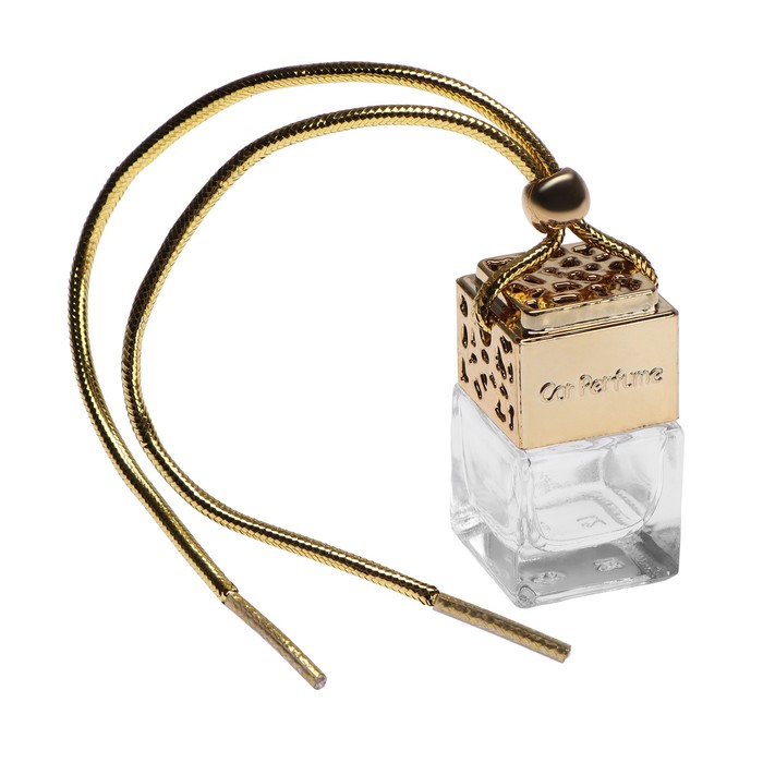 Флакон под ароматизатор в машину, подвесной, Car Parfume 8 мл, золотистый - Фото 1