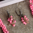 Набор 3 предмета: серьги, бусы, браслет, жгут с хрусталём "Агат розовый", 50 см - Фото 2