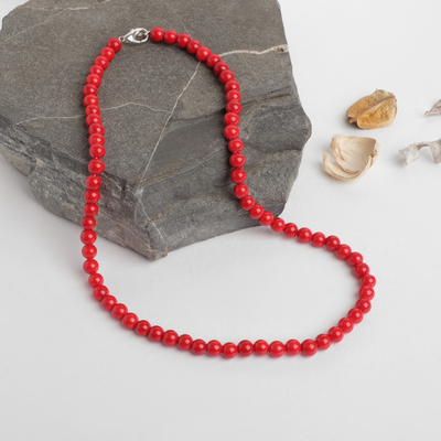 Бусы шар №6 «Коралл», 45см