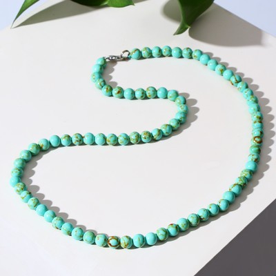 Бусы шар №6 «Бирюза старая», 45см