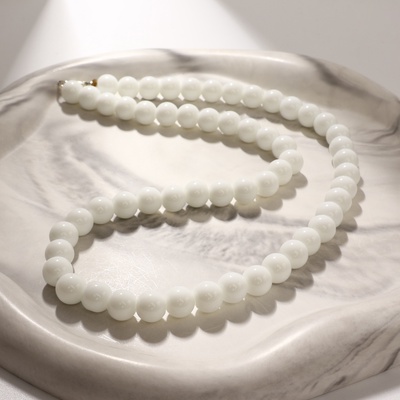 Бусы шар №8 «Агат белый», 45см