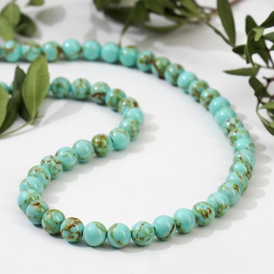 Бусы шар №8 «Бирюза старая», 45см