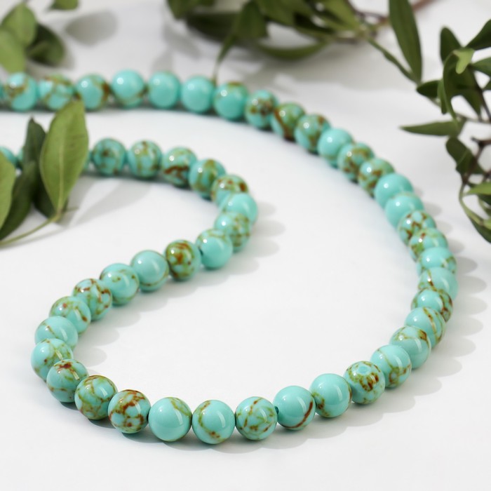 Бусы шар №8 «Бирюза старая», 45см - Фото 1