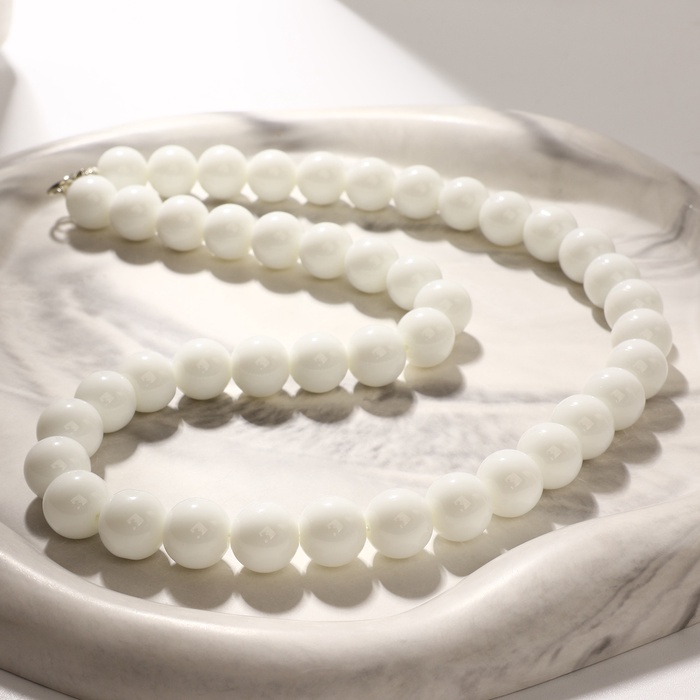 Бусы шар №10 «Агат белый», 45см - Фото 1