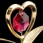 Сувенир «Цветочек», в виде сердца, 5×2×7,5 см, с кристаллом - Фото 3