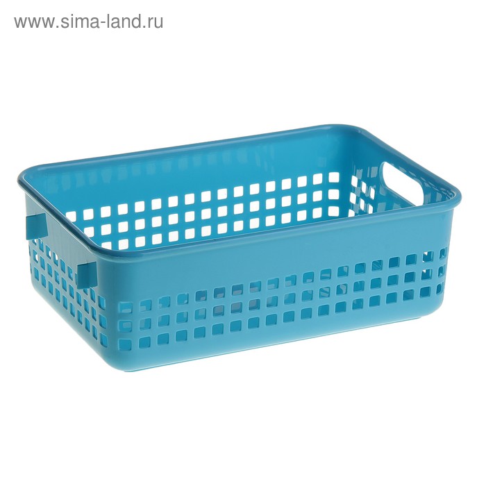 Корзинка пластиковая для хранения, 26×17×9 см, цвет синий - Фото 1
