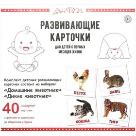 Домашние и дикие животные. 40 карточек. Доман Г.