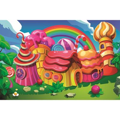 Фотобаннер, 300×200 см, с фотопечатью, люверсы шаг 1 м, «Пряничный домик», Greengo