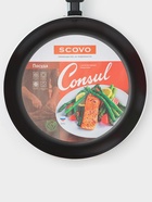 Сковорода Consul, d=24 см, стеклянная крышка, пластиковая ручка, антипригарное покрытие, алюминий, чёрная - Фото 7