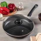 Сковорода Consul, d=26 см, пластиковая ручка, стеклянная крышка, антипригарное покрытие, алюминий, чёрная - Фото 7