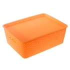 Контейнер для хранения 37*10*28 см "Плетенка",  оранжевый - Фото 1