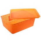 Контейнер для хранения 37*10*28 см "Плетенка",  оранжевый - Фото 2