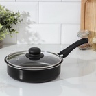 Сотейник Consul, 1,5 л, d=20 см, пластиковая ручка, стеклянная крышка, антипригарное покрытие, цвет чёрный - Фото 5