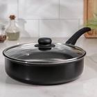 Сотейник Consul, 3.7 л, d=26 см, стеклянная крышка, пластиковая ручка, антипригарное покрытие, алюминий, чёрная - Фото 5