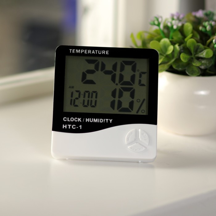 Термометр LuazON LTR-14, электронный, датчик температуры, датчик влажности, белый - Фото 1