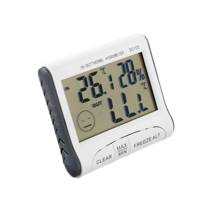 Термометр Luazon LTR-15, электронный, 2 датчика температуры, датчик влажности, белый - фото 1882139861