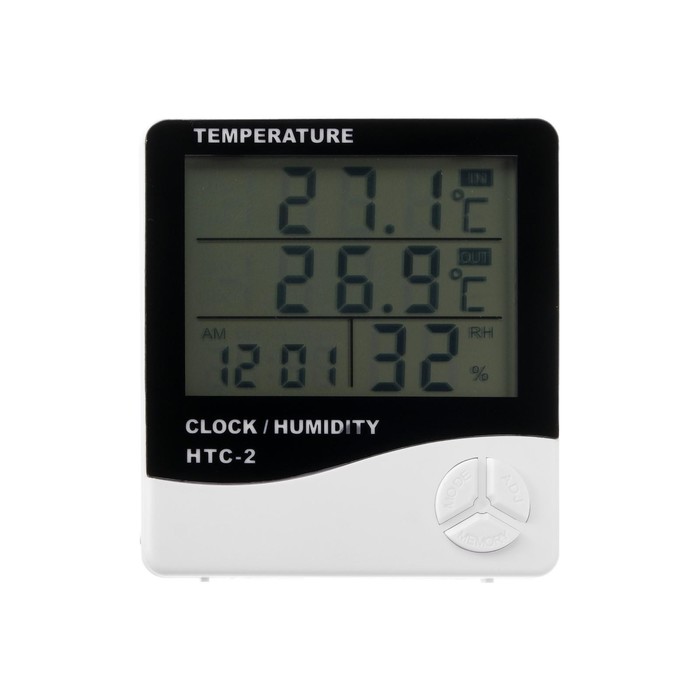 Термометр Luazon LTR-16, электронный, 2 датчика температуры, датчик влажности, белый - фото 1902799428