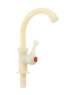 Кран на одну воду ZEIN Z2020, плоская ручка, пластик, R-образный излив, цвет «рисовый» - Фото 2