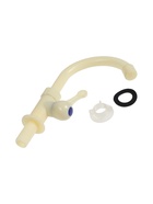 Кран на одну воду ZEIN Z2020, плоская ручка, пластик, R-образный излив, цвет «рисовый» - Фото 12